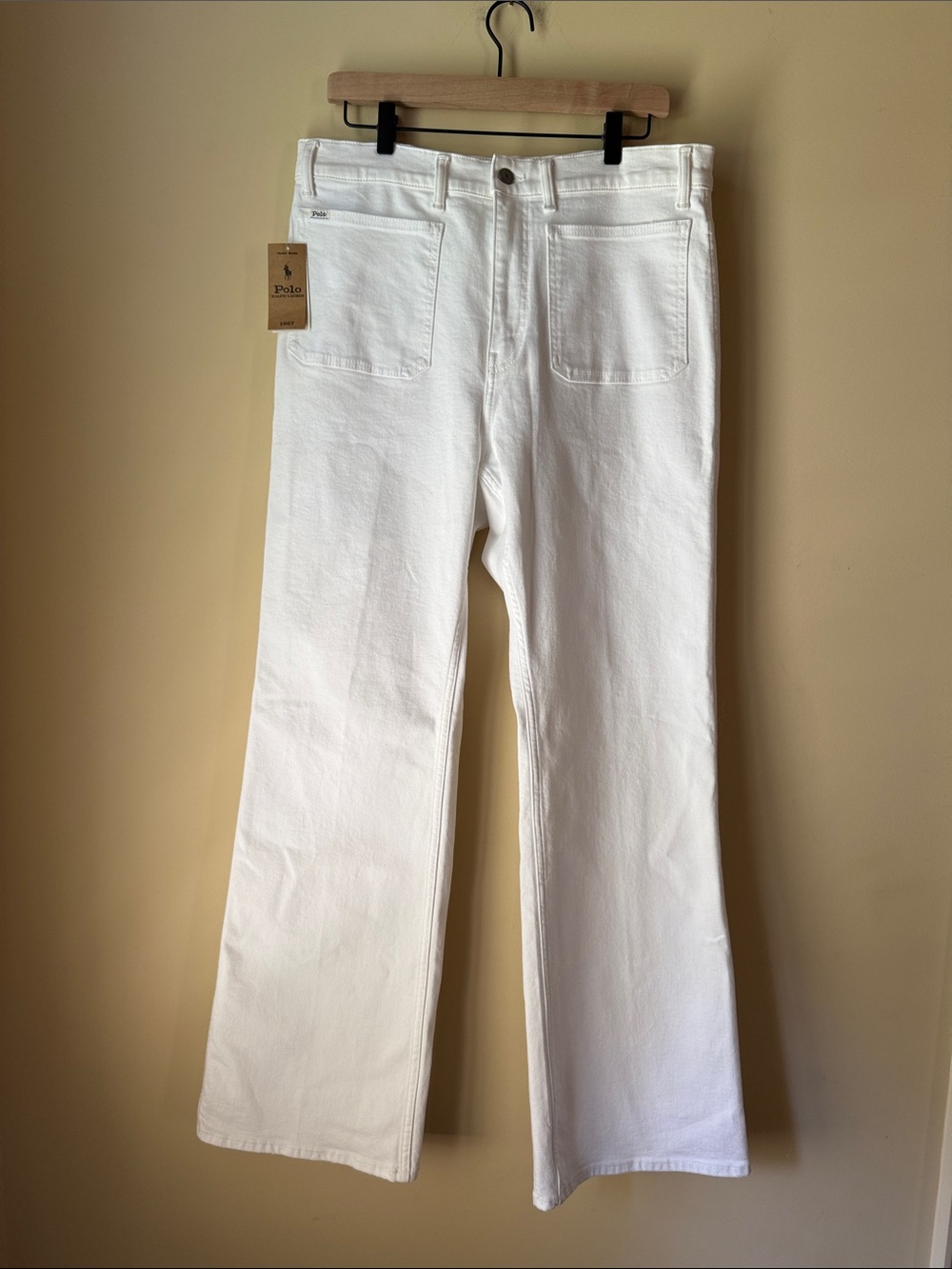 NWT | POLO Ralph Lauren White Cotton Denim High Waist Boot Jean